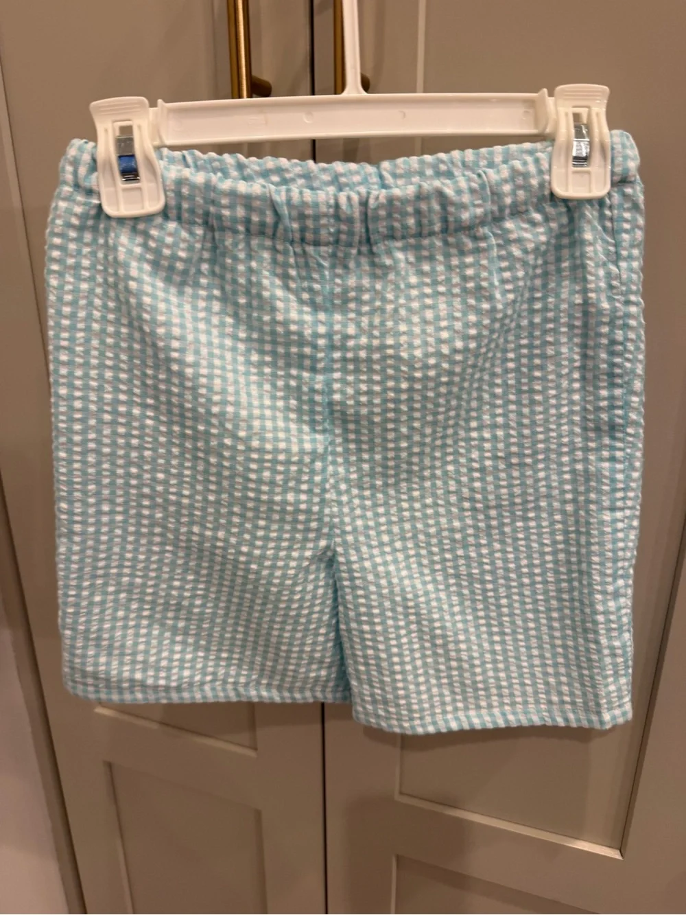 NWT Boys Edgehill White And Teal Blue Seersucker Shirt & Shorts Set Size 7